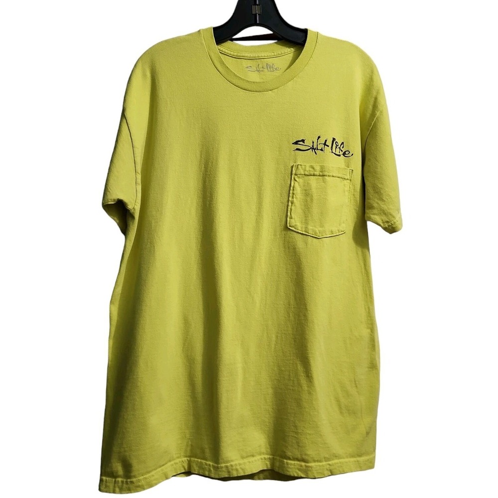 Salt Life Pocket T-Shirt‎ Marlin Fish Graphic Back Short Sleeve L